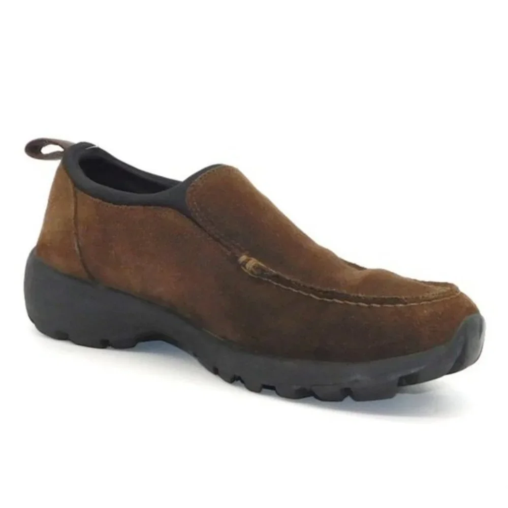 Lands End Brown Suede All Weather Slip-on Casual Loafer